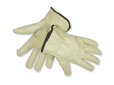 Radnor Lined Premium Grain Pigskin Leather Drivers Gloves, Fleece Lined, Hem Color Blue, X-Large