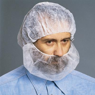 Keystone® Adjustable White Nylon Honeycomb Hairnets and Beard Restraints, Beard Restraint