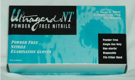 Economy Ultragard NT Nitrile Blue Exam Powder Free Gloves - Small