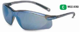 Honeywell A700 Series Sporty Wraparound Safety Glasses, TSR Grey Hardcoat Lens, Grey Frame