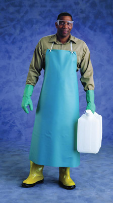 Ansell Green CPP 20mil Heavy Duty PVC Aprons, With Stomach Patch, 33\