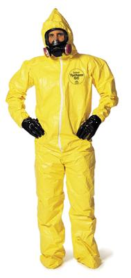 DuPont Yellow Tychem® QC Chemical Protection Coveralls (w/Hood/Booties, Large), Coveralls w/Hood/Booties, Large