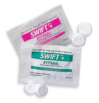 Honeywell First Aid 2 Pack Aypanal Non Aspirin Pain Reliever Containing 325Mg Acetaminophen (125 Packs Per Box)