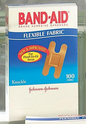 Johnson & Johnson Band-Aid® Brand Flexible Fabric Woven Bandages, Knuckle, 20/box