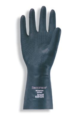 Ansell Neoprene Unsupported Glove With Embossed Grip And Flock Lined, Size 9