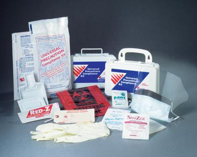 Safetec Bio-Spill and Personal Protection Kits, Universal Precaution Compliance Kits, Hard Case